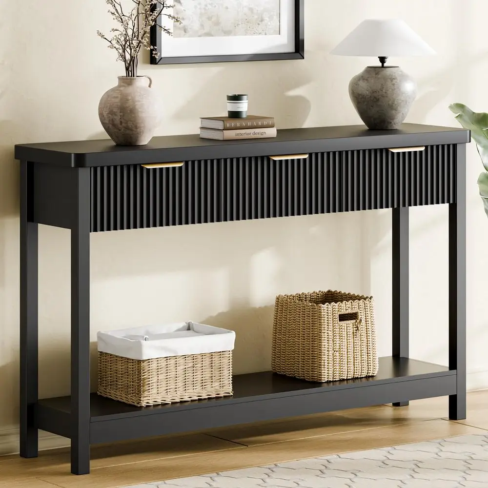 51 Fluted Console Table for Entryway, Entryway Table with 3 Wooden Drawers, Farmhouse Behind Sofa Table for Living Room, Hallwa
51 Fluted Console Table for Entryway, Entryway Table with 3 Wooden Drawers, Farmhouse Behind Sofa Table for Living Room, Hallwa