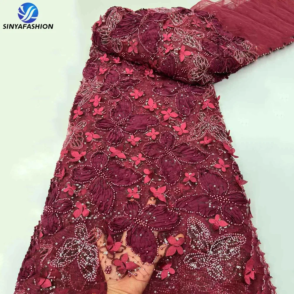 Sinya African Lace Fabric 2025 High Quality 3D Flower Sequins French Embroidery Luxury Beaded Lace for Wedding Dress 11417
Sinya African Lace Fabric 2025 High Quality 3D Flower Sequins French Embroidery Luxury Beaded Lace for Wedding Dress 11417