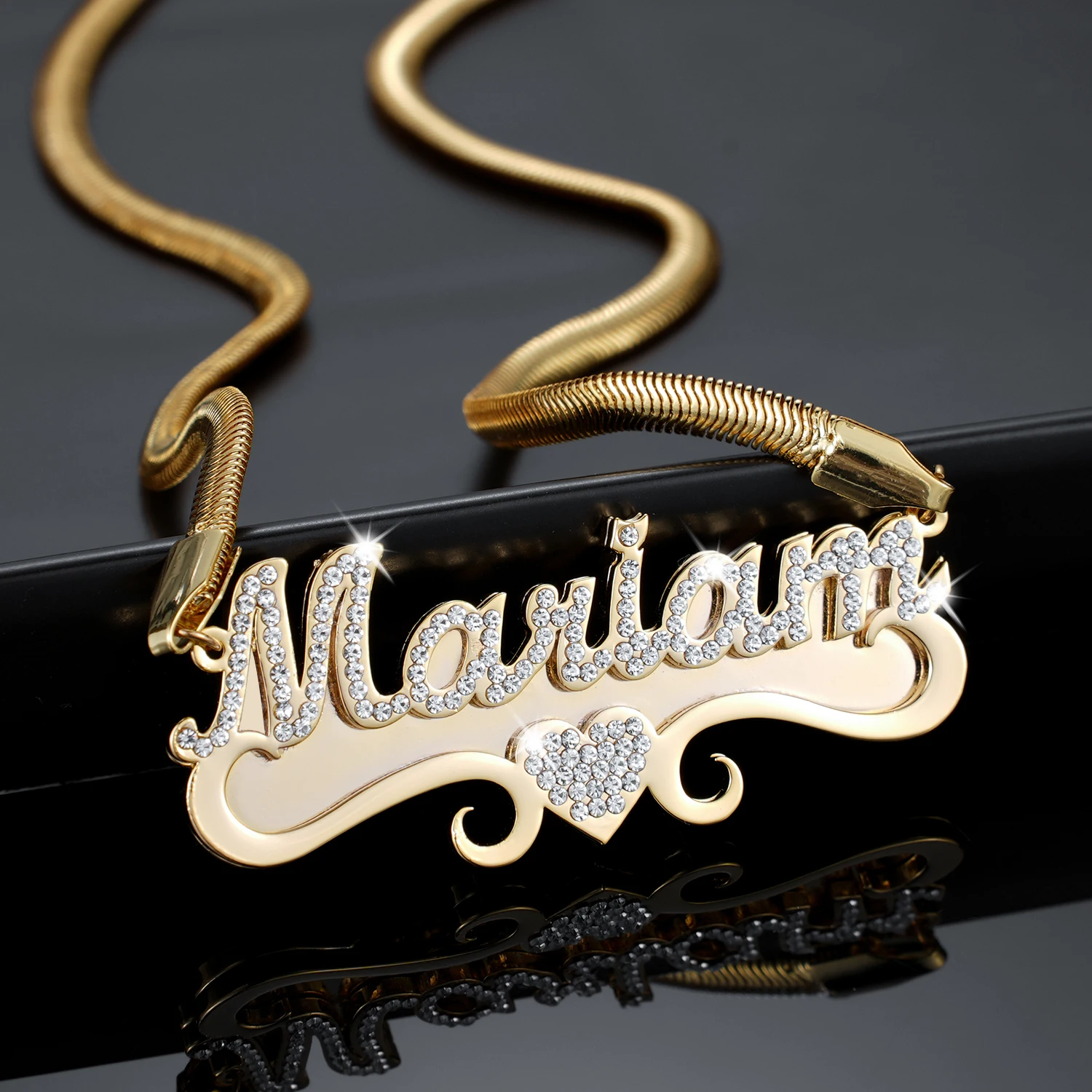 Customized Necklace 14K Gold Plated Personality Double Layer With Icy Zircon Gold Snake Chain Letter Pendant Jewelry For Womens
Customized Necklace 14K Gold Plated Personality Double Layer With Icy Zircon Gold Snake Chain Letter Pendant Jewelry For Womens