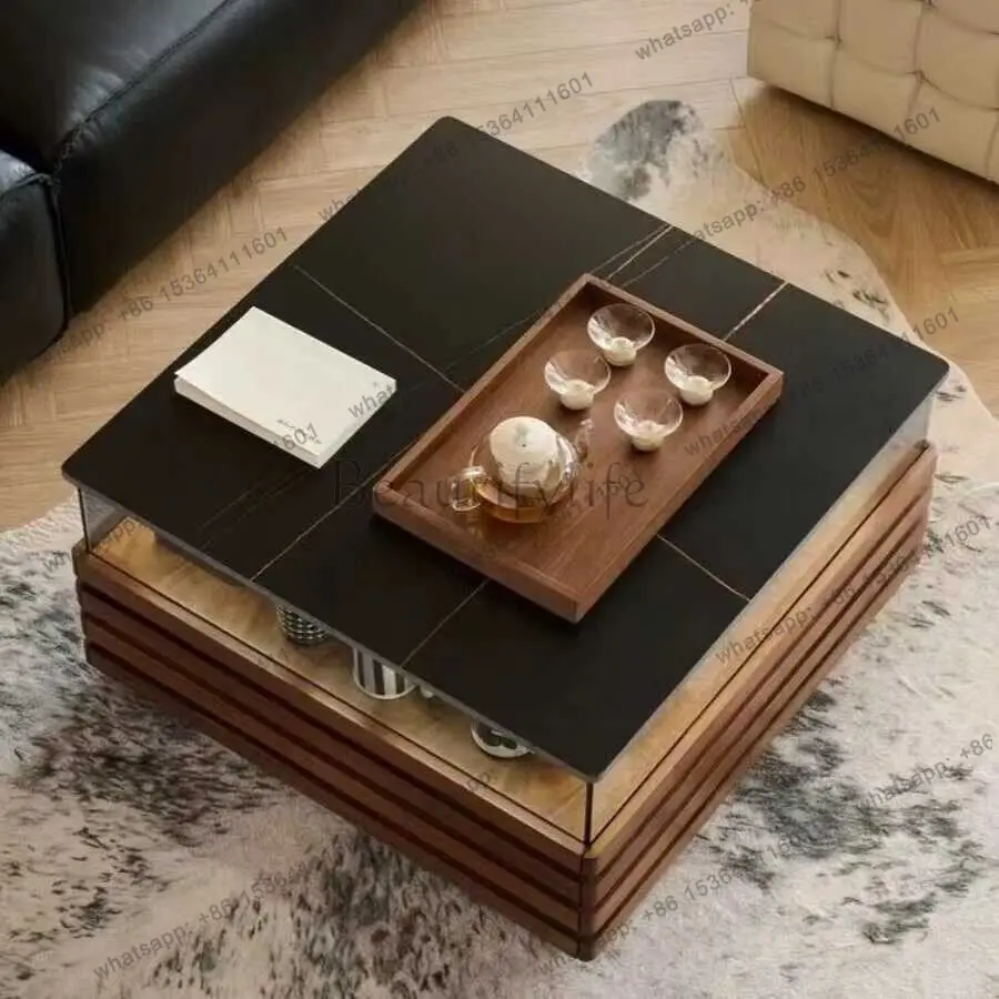 Customizable furniture North American black walnut slate coffee table
Customizable furniture North American black walnut slate coffee table