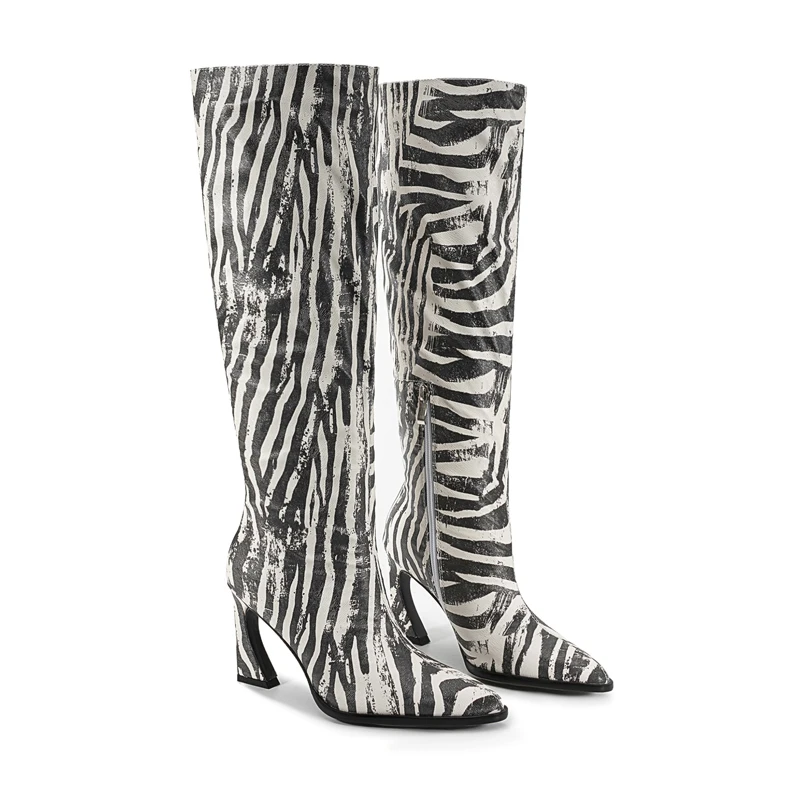 zebra stripes Pointed Toe Cut-Out Heel Knee High Boots Woman Winter 2026 Textured Shaped Heel side zipper Fashion Boots
zebra stripes Pointed Toe Cut-Out Heel Knee High Boots Woman Winter 2026 Textured Shaped Heel side zipper Fashion Boots