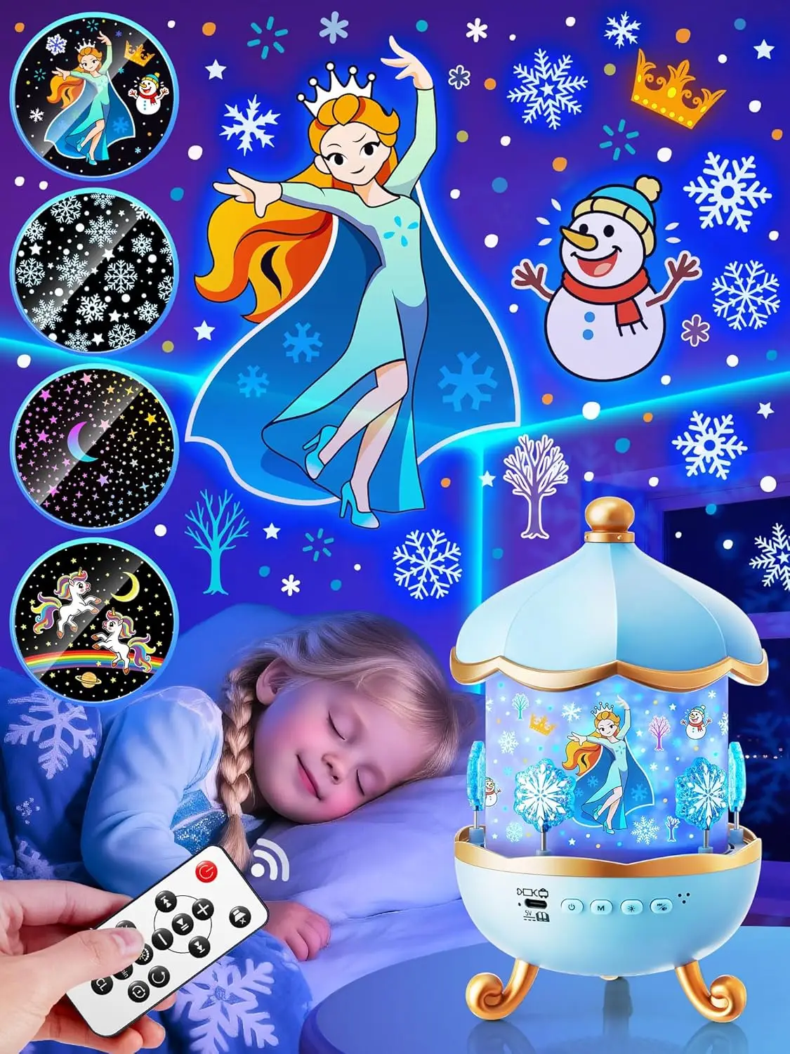Kids Night Light Projector with 15 Music, 16 Films & 315 Colors, Remote Control & Cordless Design
Kids Night Light Projector with 15 Music, 16 Films & 315 Colors, Remote Control & Cordless Design