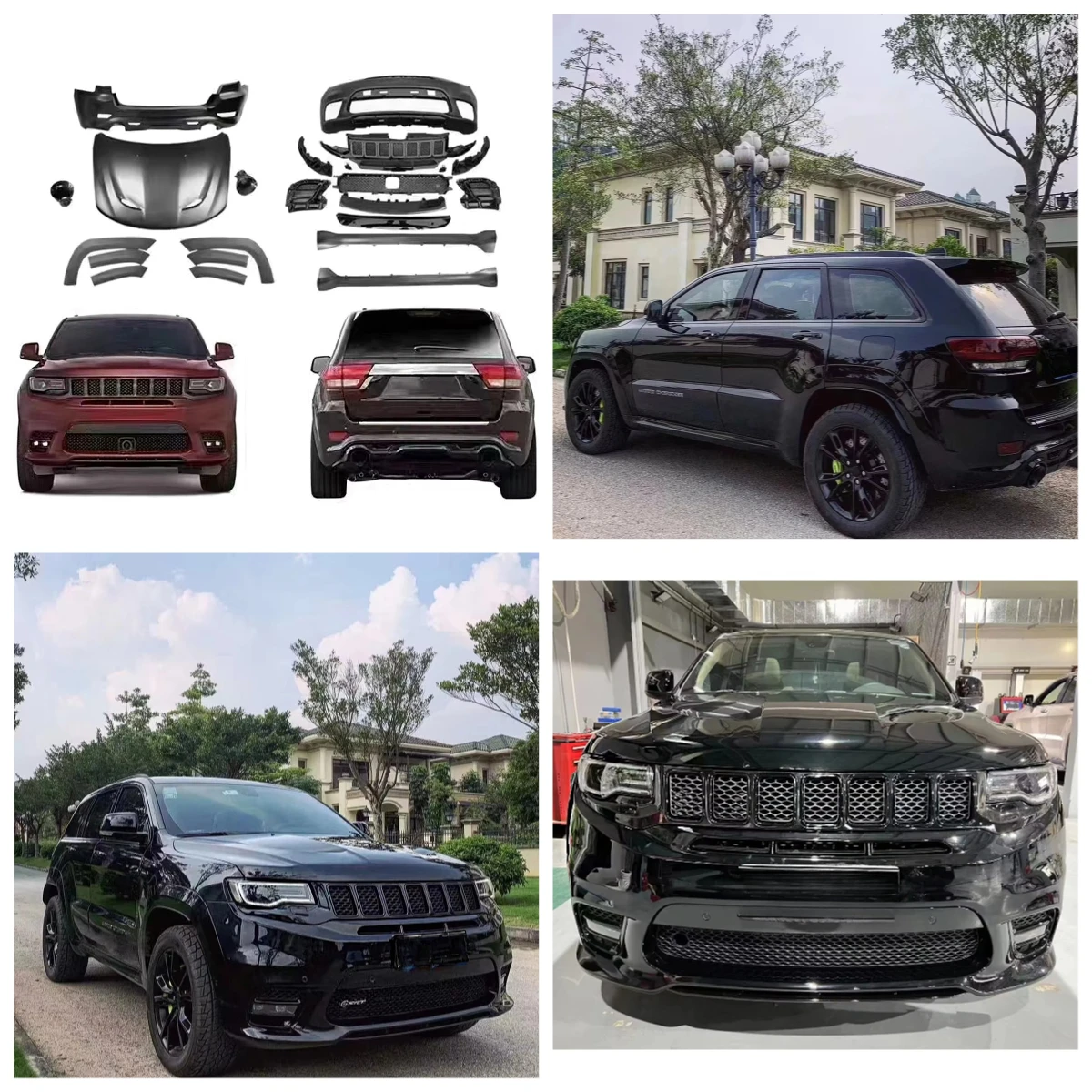 Auto Body Kit for Grand Cherokee 2017-2021 Facelift to SRT Model with Front Bumper Grille Rear Diffuser Hood.
Auto Body Kit for Grand Cherokee 2017-2021 Facelift to SRT Model with Front Bumper Grille Rear Diffuser Hood.