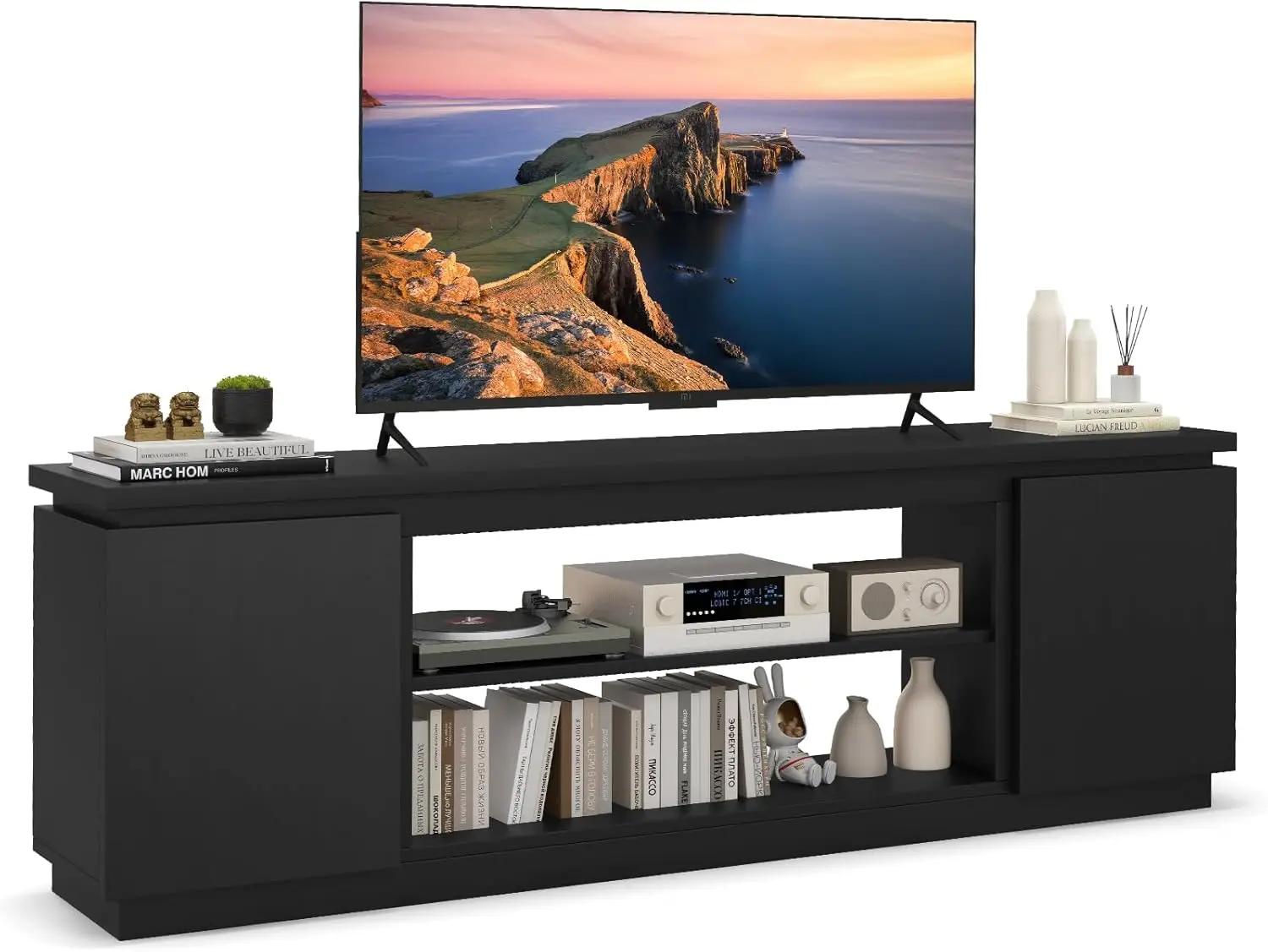 TV Stand for 75 80 inch TV, Modern 70” TV Console Table,Anti-Tipping Kits, TV Cabinet, Media Entertainment Center
TV Stand for 75 80 inch TV, Modern 70” TV Console Table,Anti-Tipping Kits, TV Cabinet, Media Entertainment Center