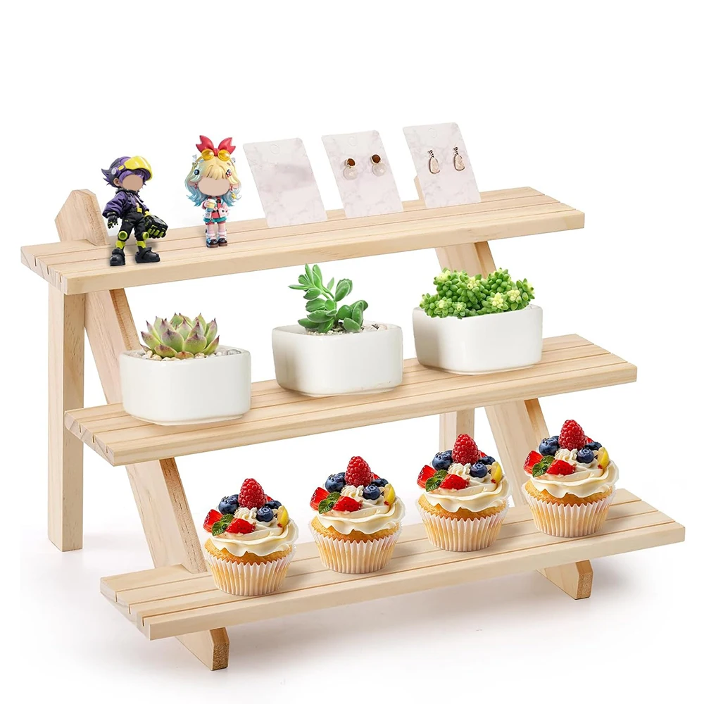 Wooden Display Stand Figure Stand Perfume Holder Jewelry Earrings Display Shelf 3 Layer Cupcake Makeup Storage Display Props
Wooden Display Stand Figure Stand Perfume Holder Jewelry Earrings Display Shelf 3 Layer Cupcake Makeup Storage Display Props