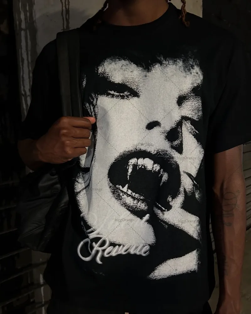 2025 модная повседневная свободная уличная одежда в стиле хип-хоп Y2K Harajuku, готический топ с графическим рисунком, мужская футболка большого размера из чистого хлопка в стиле ретро 
2025 модная повседневная свободная уличная одежда в стиле хип-хоп Y2K Harajuku, готический топ с графическим рисунком, мужская футболка большого размера из чистого хлопка в стиле ретро