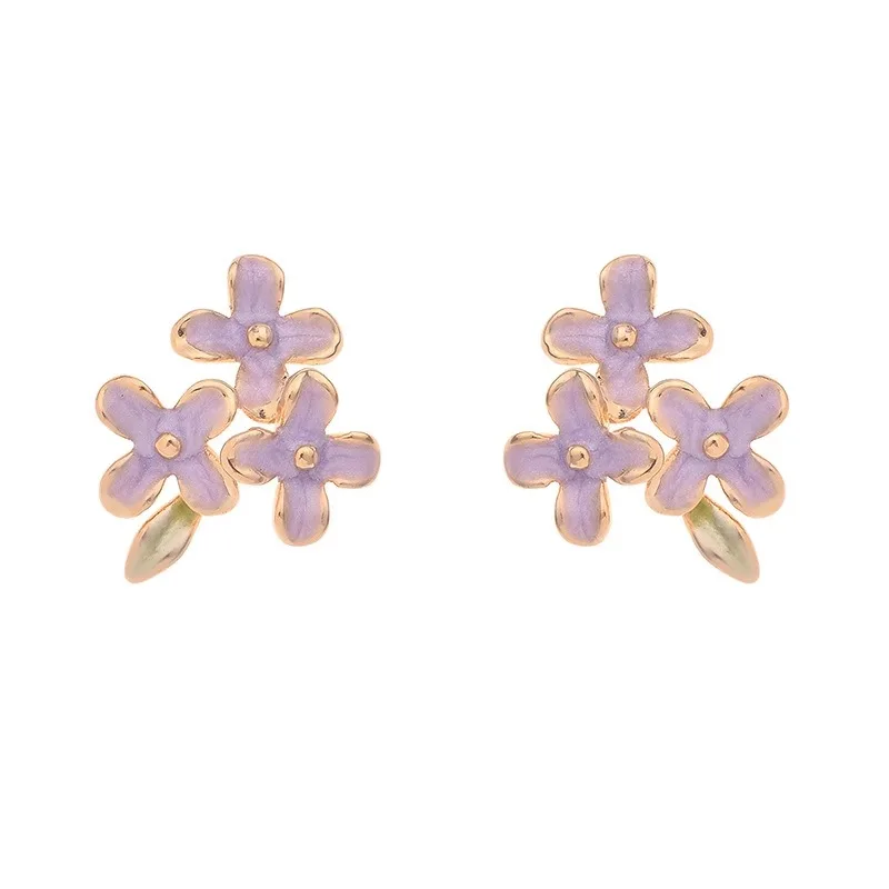 French design delicate flower dripping oil purple small fresh and versatile daily earrings female mosquito coil disc ear clips
French design delicate flower dripping oil purple small fresh and versatile daily earrings female mosquito coil disc ear clips