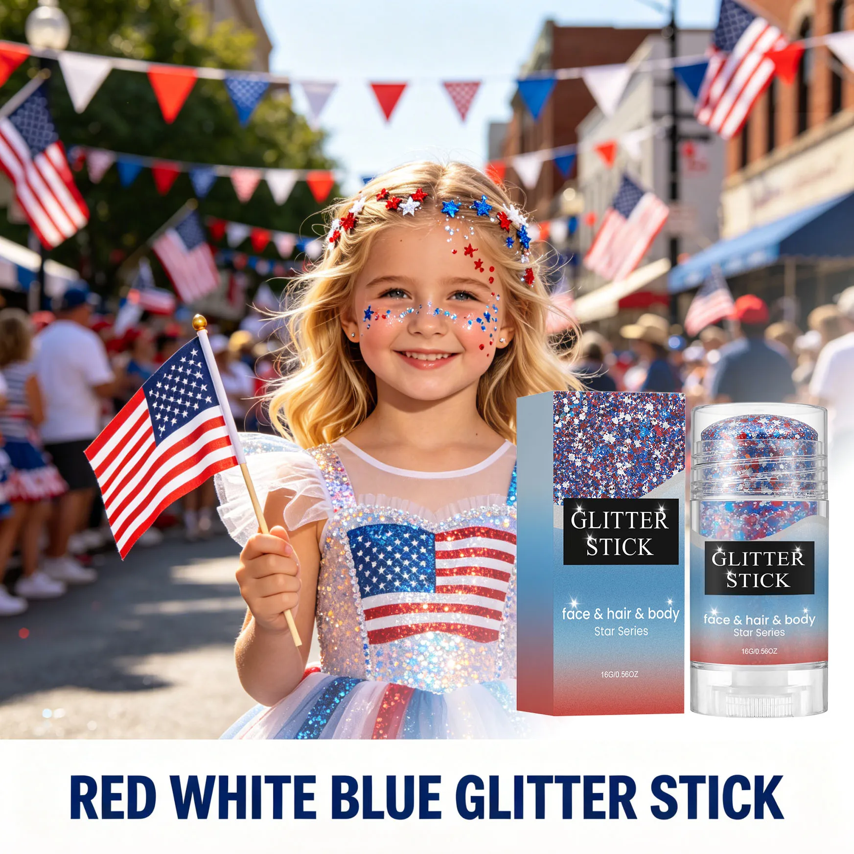 Patriotic 4th Of July Body Glitter Stick,Red White & Blue Star Sequins Independence Day Accessories Facial Hair Glitter Makeup
Patriotic 4th Of July Body Glitter Stick,Red White & Blue Star Sequins Independence Day Accessories Facial Hair Glitter Makeup