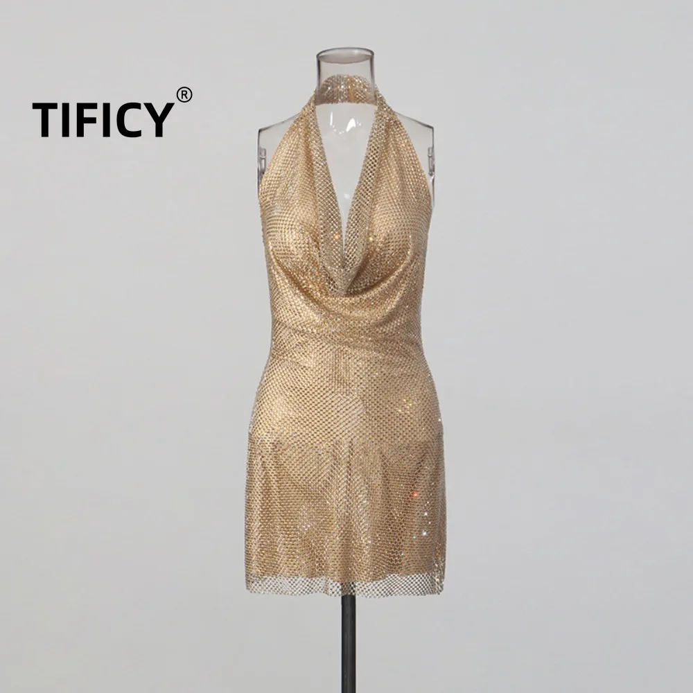 High Street Sparkling Hot Diamond Sexy Goddess Hanging Neck V-neck Backless Short Dress Spring New Women's Party Dress
High Street Sparkling Hot Diamond Sexy Goddess Hanging Neck V-neck Backless Short Dress Spring New Women's Party Dress