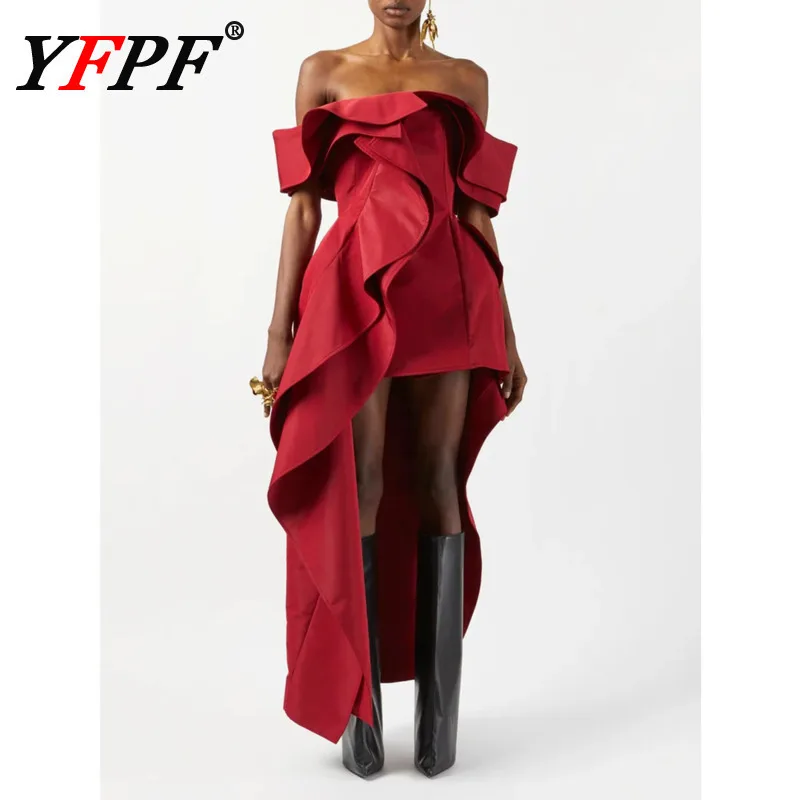 YFPF модное длинное платье нестандартного лоскутного дизайна, женское элегантное вечернее платье трапециевидной формы с вырезом без рукавов и открытой спиной, новинка 2023 года
YFPF модное длинное платье нестандартного лоскутного дизайна, женское элегантное вечернее платье трапециевидной формы с вырезом без рукавов и открытой спиной, новинка 2023 года