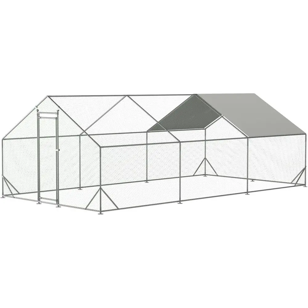 Sturdy Silver Metal Chicken Coop - Weatherproof Outdoor Shelter for Lawn and Porch
Sturdy Silver Metal Chicken Coop - Weatherproof Outdoor Shelter for Lawn and Porch