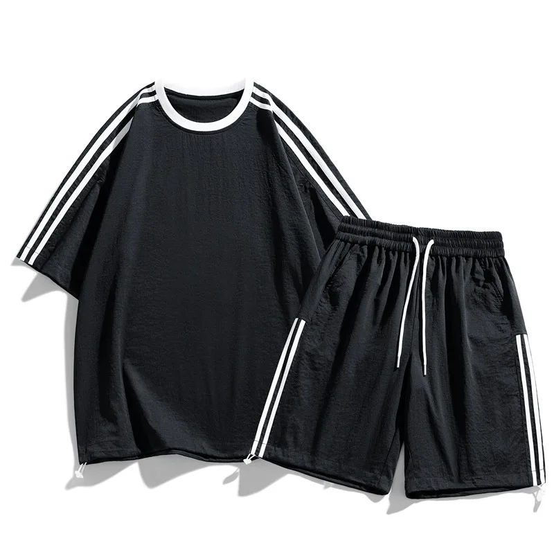 Sportswear Ensemble for Young Summer Hot Sale of The Season Casual Loose Teenage Stripe Sports Set Simple Fashionable Versatile
Sportswear Ensemble for Young Summer Hot Sale of The Season Casual Loose Teenage Stripe Sports Set Simple Fashionable Versatile