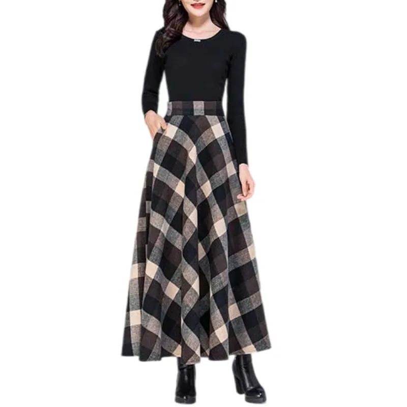 2023 New Custom MadeLadies Plaid Woolen A-line Long Skirts Wool Warm Maxi Skirts Plus Size 6XL
2023 New Custom MadeLadies Plaid Woolen A-line Long Skirts Wool Warm Maxi Skirts Plus Size 6XL