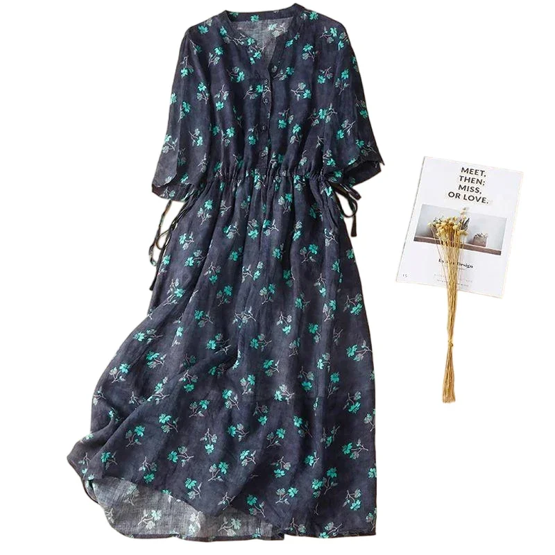 Pop Women Vintage Floral Print Midi Dress New Summer V-Neck High Waist Sundress Female Casual Holiday Beach Dresses Robes
Pop Women Vintage Floral Print Midi Dress New Summer V-Neck High Waist Sundress Female Casual Holiday Beach Dresses Robes