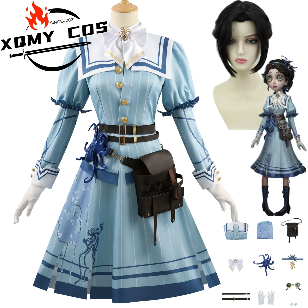 XqGame Identity Ⅴ Emily Dyer Cosplay Costume Lydia Jones Eternal Flower Blue Dress Glasses Octopus Prop Woman Kawaii Halloween S
XqGame Identity Ⅴ Emily Dyer Cosplay Costume Lydia Jones Eternal Flower Blue Dress Glasses Octopus Prop Woman Kawaii Halloween S