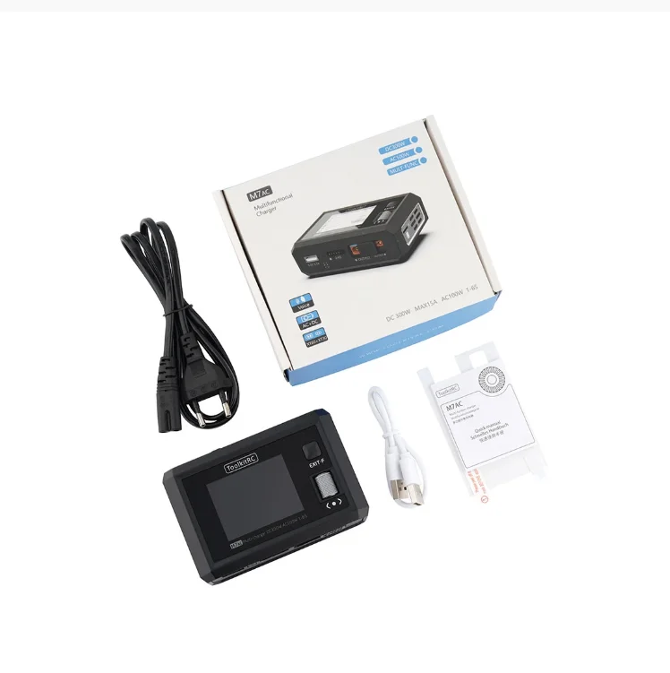 New ToolkitRC M7AC 100W AC/300W DC Input XT60 XT30 Output 2-6S Lithium Battery Balance Charger for Model Aircraft Drone Charging
New ToolkitRC M7AC 100W AC/300W DC Input XT60 XT30 Output 2-6S Lithium Battery Balance Charger for Model Aircraft Drone Charging