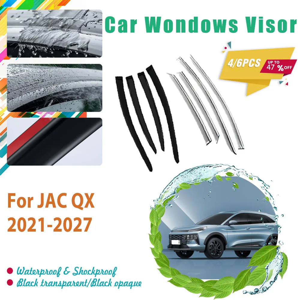 Car Rain Guard For Sol JAC QX 6 PHEV JS6 Tiger Seven Evo 7 Sport 2021~2027 Rain Window Visor Shade Awning Trim Cover Accessories
Car Rain Guard For Sol JAC QX 6 PHEV JS6 Tiger Seven Evo 7 Sport 2021~2027 Rain Window Visor Shade Awning Trim Cover Accessories