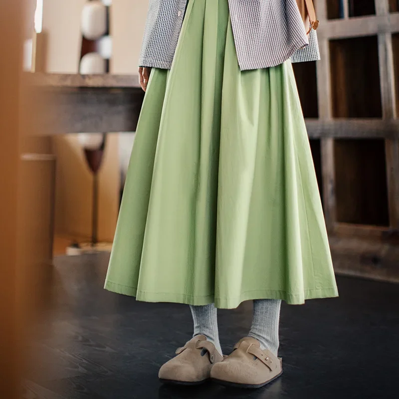 Maden Women's Spring Solid Color Elastic Waist Pleated Skirt Japanese Style A-Line Cargo Skirt Versatile Zip-Up Casual Skirt
Maden Women's Spring Solid Color Elastic Waist Pleated Skirt Japanese Style A-Line Cargo Skirt Versatile Zip-Up Casual Skirt