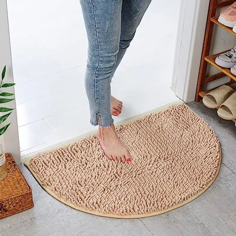 Half Round Bath Mat Beige Bathroom Rugs Semicircle Chenille Bath Rugs Water Absorbent Floor Mats for Washable Bathroom Shower M
Half Round Bath Mat Beige Bathroom Rugs Semicircle Chenille Bath Rugs Water Absorbent Floor Mats for Washable Bathroom Shower M
