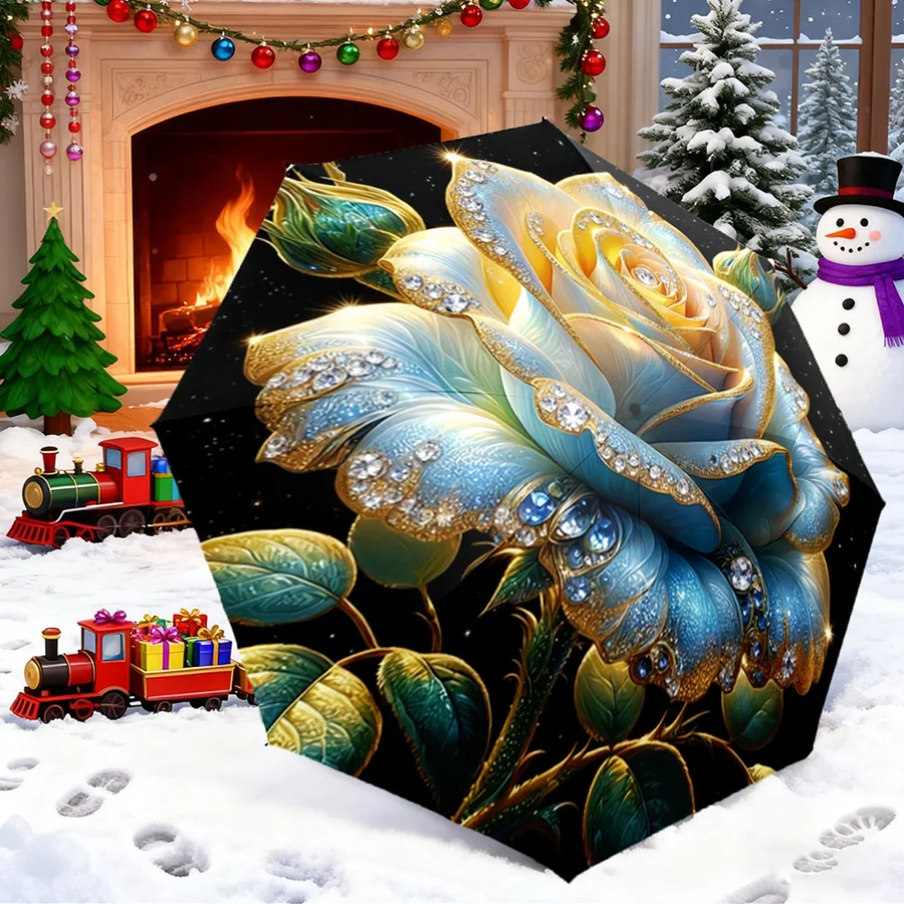 1pc Automatic Umbrella | Large Ornate Jeweled Rose Design, Portable Collapsible, Casual Fashion Accessory, Ideal for Christmas
1pc Automatic Umbrella | Large Ornate Jeweled Rose Design, Portable Collapsible, Casual Fashion Accessory, Ideal for Christmas