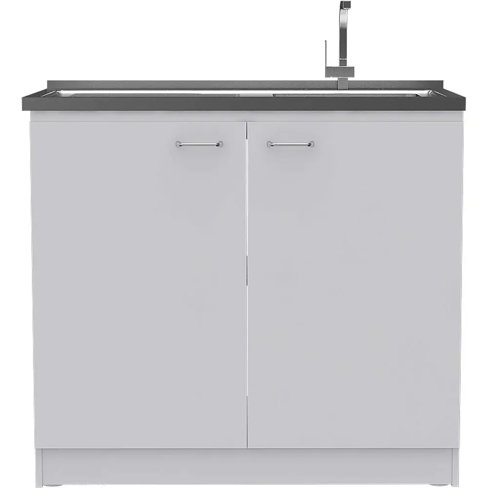 Отдельностоящая раковина Salento Utility с шкафом 35,4 дюйма В x 39,3 дюйма Ш — двойная дверь, две полки, металлические ручки, алюминиевая столешница,
Отдельностоящая раковина Salento Utility с шкафом 35,4 дюйма В x 39,3 дюйма Ш — двойная дверь, две полки, металлические ручки, алюминиевая столешница,