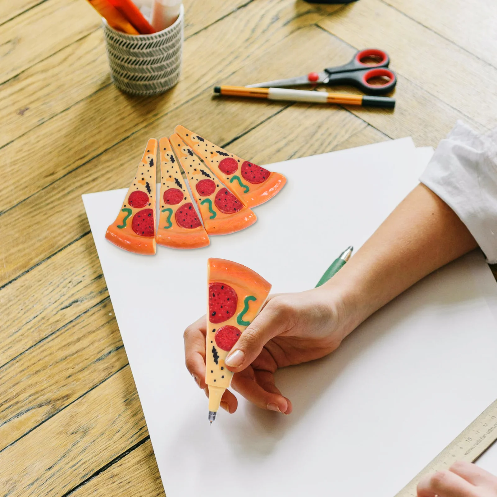 5 шт., реалистичная шариковая ручка в форме пиццы, милые забавные новинки, канцелярские принадлежности для еды, креативные аксессуары для офисного стола
5 шт., реалистичная шариковая ручка в форме пиццы, милые забавные новинки, канцелярские принадлежности для еды, креативные аксессуары для офисного стола