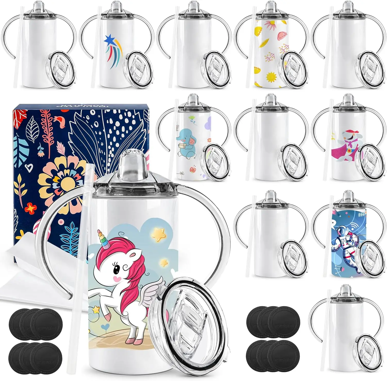 Набор из 12 детских термокружек с крышками и трубочками, из нержавеющей стали, для сублимации
Набор из 12 детских термокружек с крышками и трубочками, из нержавеющей стали, для сублимации