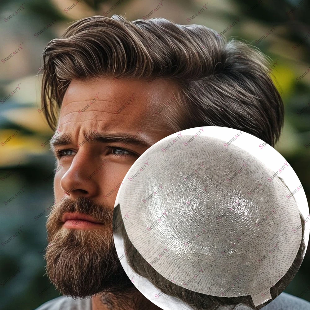 Easy Install Vloop PU Silicon Human Hair Men Toupee 0.06mm Ash Brown Blonde Natural Hairline Capillary Prosthesis System BaldMan
Easy Install Vloop PU Silicon Human Hair Men Toupee 0.06mm Ash Brown Blonde Natural Hairline Capillary Prosthesis System BaldMan