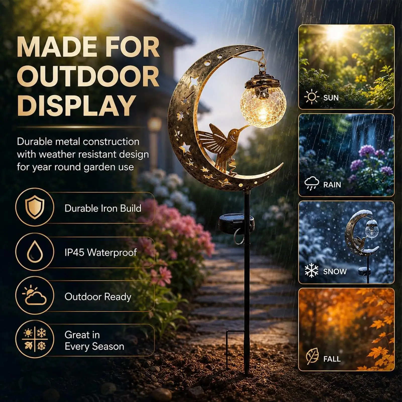 Solar Garden Stake Lights Hummingbird Moon Stake Lighting Solar Lights Outdoor For Garden Patio Lawn Yard Porch Deck Balcony
Solar Garden Stake Lights Hummingbird Moon Stake Lighting Solar Lights Outdoor For Garden Patio Lawn Yard Porch Deck Balcony
