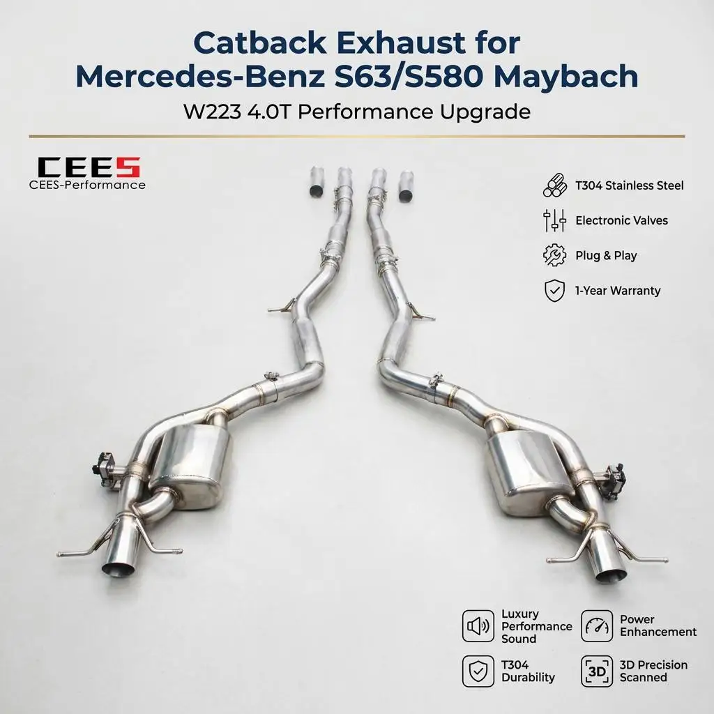 CEES Tuning Catback Exhaust for Mercedes-Benz S63 Maybach/S580 Maybach 4.0T 2020-2025 Stainless Steel Valved Muffler Exhaust
CEES Tuning Catback Exhaust for Mercedes-Benz S63 Maybach/S580 Maybach 4.0T 2020-2025 Stainless Steel Valved Muffler Exhaust