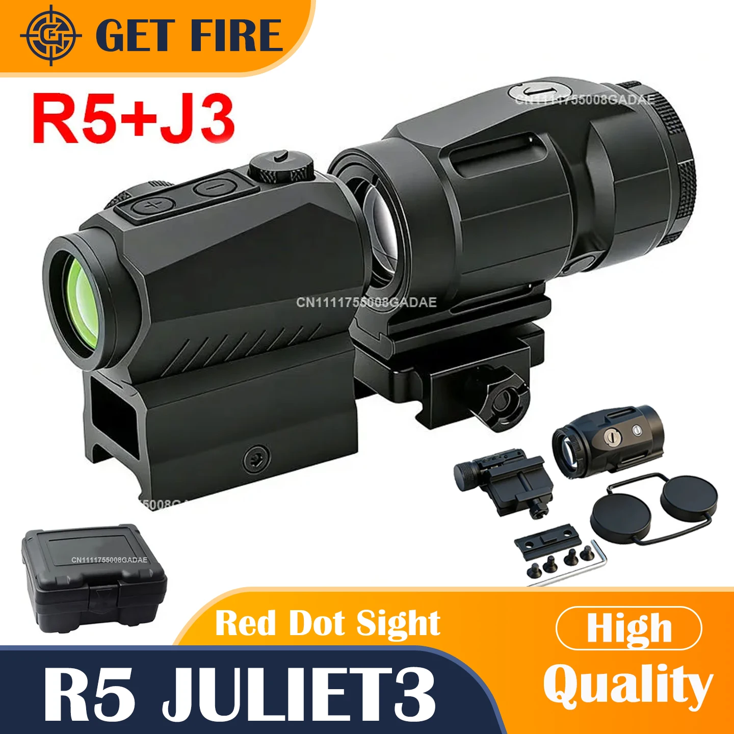 R5 JULIET3 1x20mm Tactical Red Dot Sight Flip-To-Side 3X Magnifier Compact Rifle Sightscope for 20mm M1913 Picatinny Rail Mount
R5 JULIET3 1x20mm Tactical Red Dot Sight Flip-To-Side 3X Magnifier Compact Rifle Sightscope for 20mm M1913 Picatinny Rail Mount