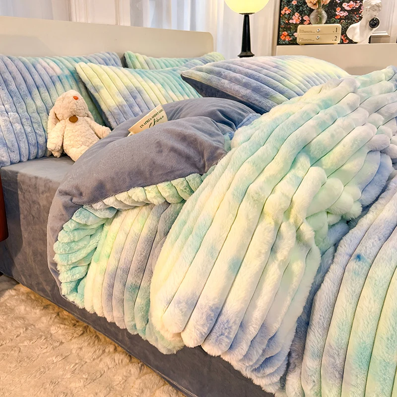Warm Imitation Rabbit Fur Velvet Bedding Set AB Side Duvet Cover Flanne Plush Bed Sheet Queen King Home Bedclothes Drop shipping
Warm Imitation Rabbit Fur Velvet Bedding Set AB Side Duvet Cover Flanne Plush Bed Sheet Queen King Home Bedclothes Drop shipping