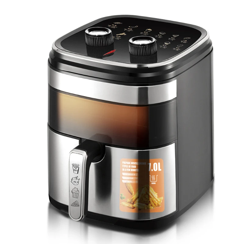 Cross-border air fryer large-capacity multi-function smart home visual electric fryer 7L without oil fume
Cross-border air fryer large-capacity multi-function smart home visual electric fryer 7L without oil fume