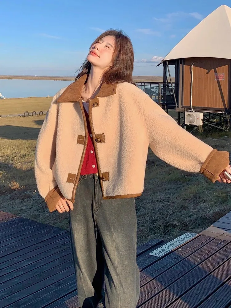 Double-Sided Wearable Lamb Fur ort Jaet Thiened Leather And Fur Inteated High-End Korean Sle Women's Outerwear
Double-Sided Wearable Lamb Fur ort Jaet Thiened Leather And Fur Inteated High-End Korean Sle Women's Outerwear