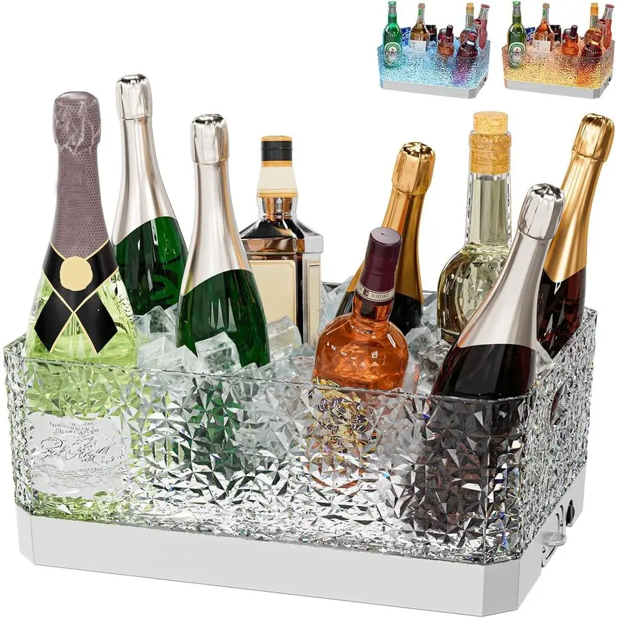 Ice Bucket for Parties, 15Liter 4 Gallon Big Large Clear Beverage Tub for Champagne Beer Drink Wine Cocktails Bar, Hosting Party
Ice Bucket for Parties, 15Liter 4 Gallon Big Large Clear Beverage Tub for Champagne Beer Drink Wine Cocktails Bar, Hosting Party