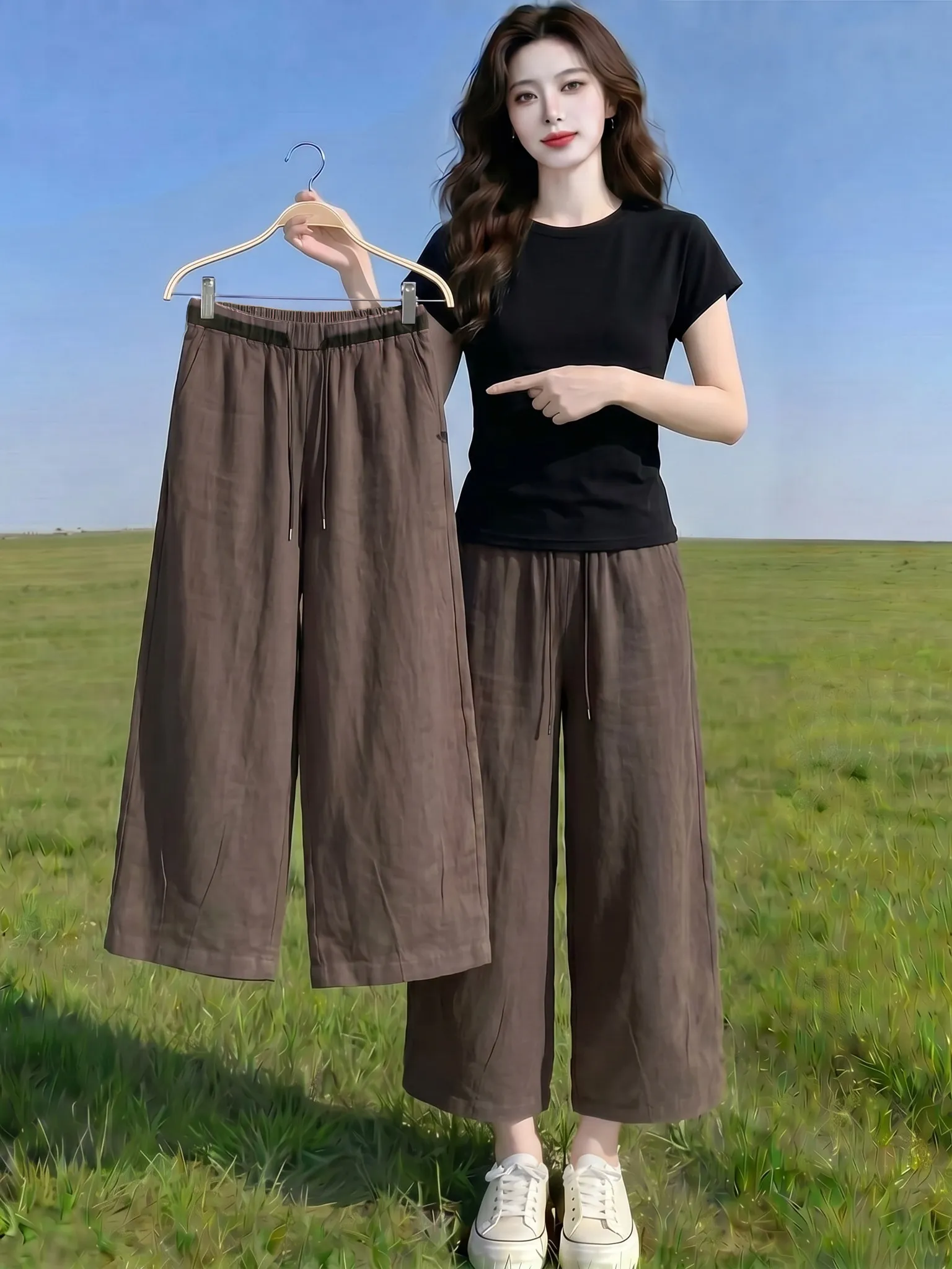 Slimming High Waist Wide Leg Casual Pants Women's Lightweight Breathable Straight Cut Summer Fashionable Versatile Trousers
Slimming High Waist Wide Leg Casual Pants Women's Lightweight Breathable Straight Cut Summer Fashionable Versatile Trousers