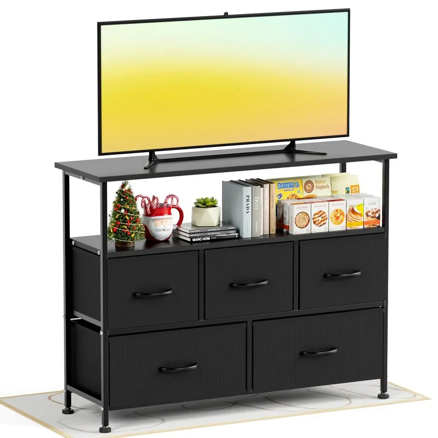 TV Stand Dresser for Bedroom Entertainment Center with 5 Fabric Drawers, Storage Organizers Units for Living Room, Media Consol
TV Stand Dresser for Bedroom Entertainment Center with 5 Fabric Drawers, Storage Organizers Units for Living Room, Media Consol