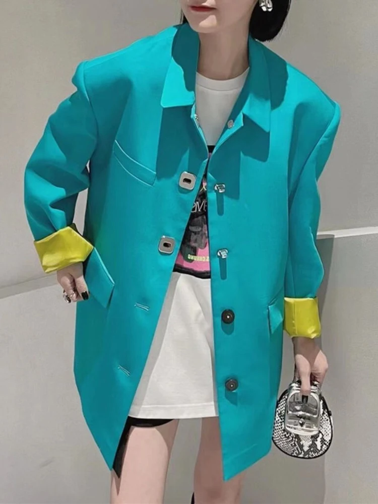 2022 Spring Autumn New Fashion Trend Temperament Blazer Lapel Single-breasted Long Sleeve Patchwork High Quality Coat Women
2022 Spring Autumn New Fashion Trend Temperament Blazer Lapel Single-breasted Long Sleeve Patchwork High Quality Coat Women