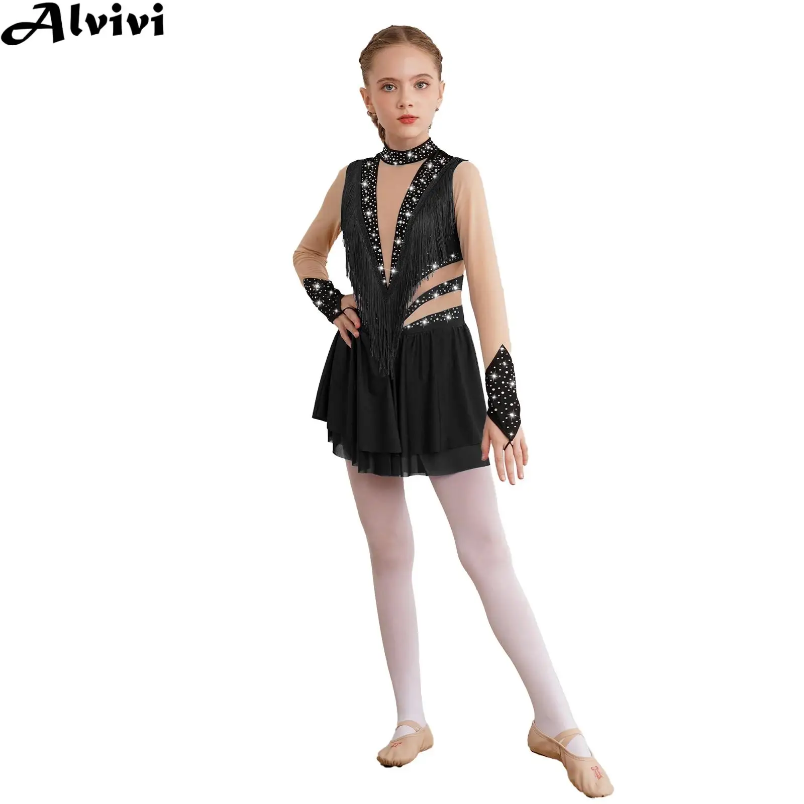6-16Y Girls Long Sleeve Figure Skating Dress Lyrical Dance Ballet Latin Cha-Cha Costume Tassel Rhinestone Sheer Mesh Dancewear
6-16Y Girls Long Sleeve Figure Skating Dress Lyrical Dance Ballet Latin Cha-Cha Costume Tassel Rhinestone Sheer Mesh Dancewear