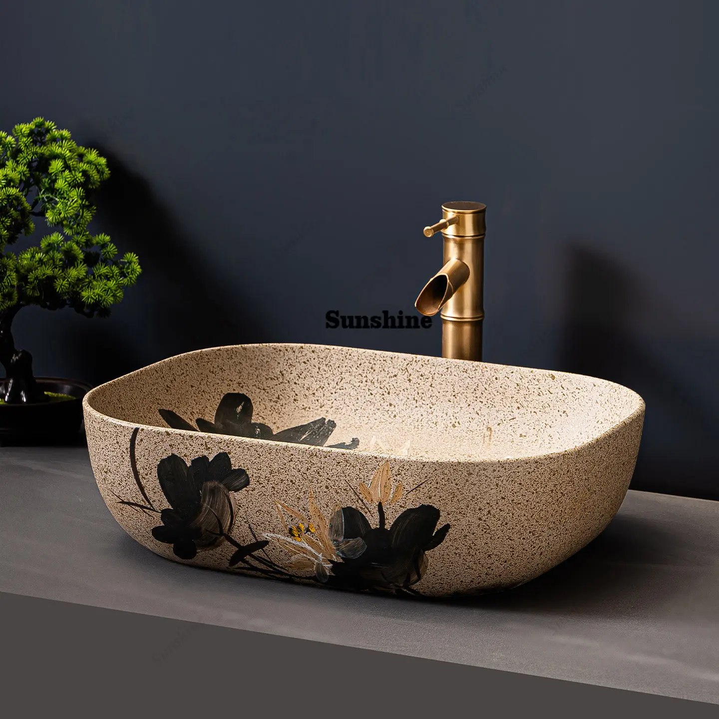 New Chinese ceramic table basin, lotus painted wash basin, bathroom wash basin
New Chinese ceramic table basin, lotus painted wash basin, bathroom wash basin