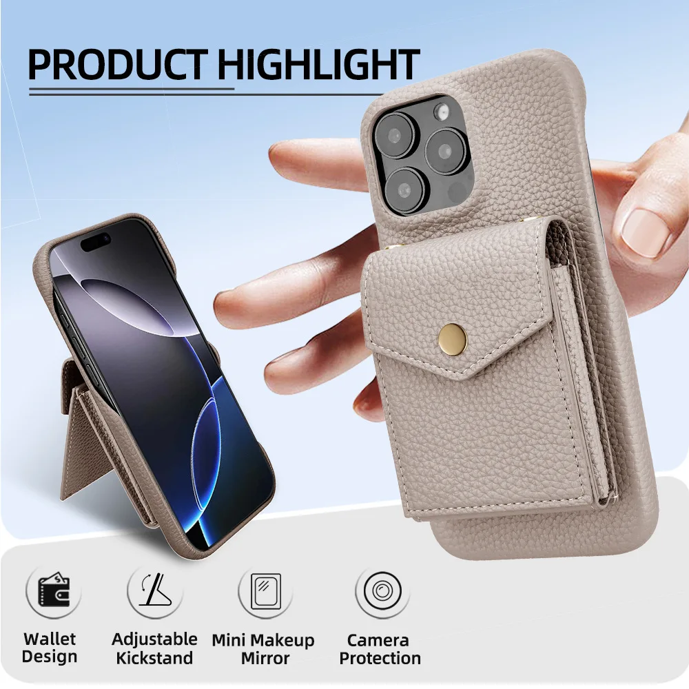 For IPhone 16 Pro Max/16 Pro/16 Plus/16 Crossbody Leather Purse Wallet Case - Detachable Long Strap & Card Holder with Mirror
For IPhone 16 Pro Max/16 Pro/16 Plus/16 Crossbody Leather Purse Wallet Case - Detachable Long Strap & Card Holder with Mirror