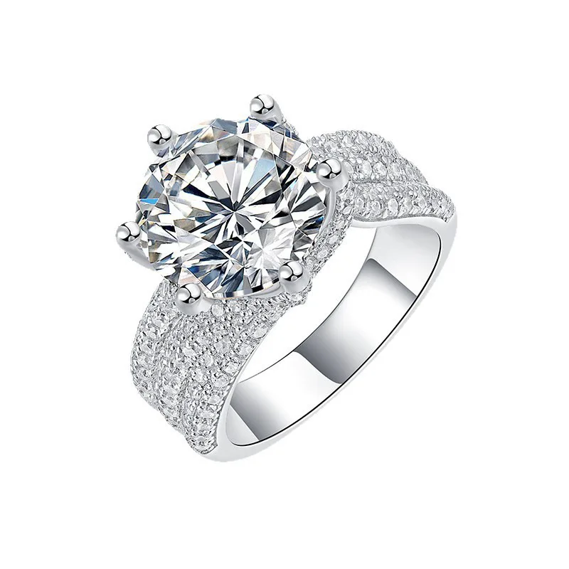 6-Prong Round Cut Moissanite Engagement Ring S925 Sterling Silver D Color VVS1 Triple Row Pave Setting Wedding Band Bridal Jewel
6-Prong Round Cut Moissanite Engagement Ring S925 Sterling Silver D Color VVS1 Triple Row Pave Setting Wedding Band Bridal Jewel