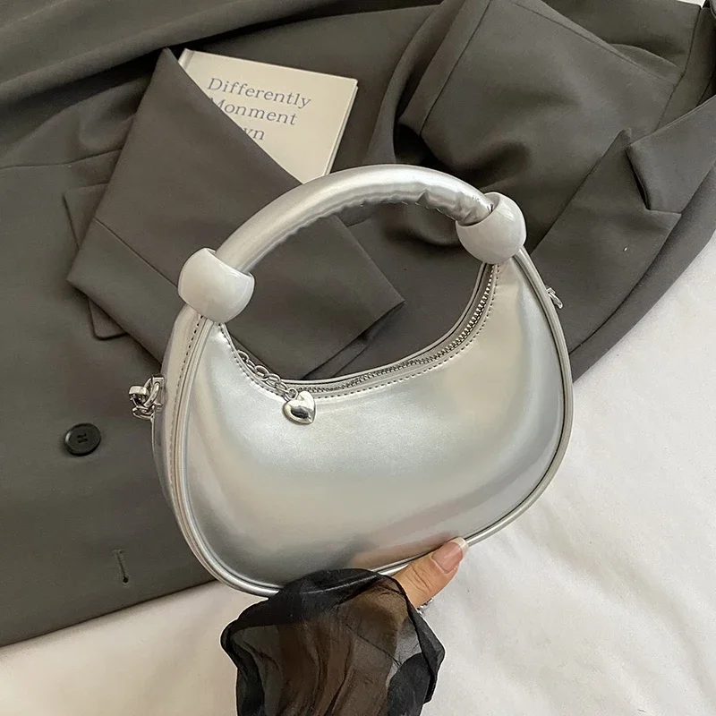 PU Leather Women Luxury Designer Handbag Purses 2025 Fashion Vintage Wallet Zipper Half Moon Crescent Hobos Crossbody Bag Silver
PU Leather Women Luxury Designer Handbag Purses 2025 Fashion Vintage Wallet Zipper Half Moon Crescent Hobos Crossbody Bag Silver