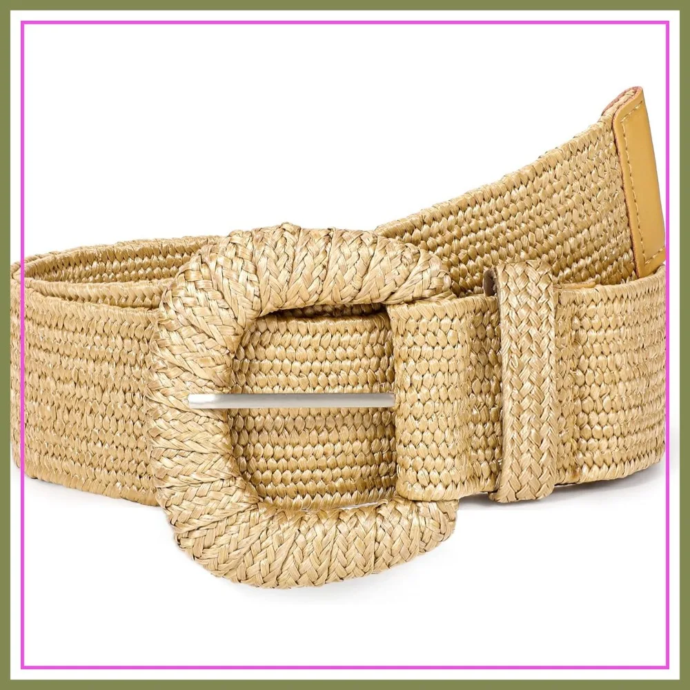 Straw Woven Elastic Belt for Women Stretchy Belts for Dress Fashion Boho Waist Belt Rattan Raffia Ladies Belts
Straw Woven Elastic Belt for Women Stretchy Belts for Dress Fashion Boho Waist Belt Rattan Raffia Ladies Belts
