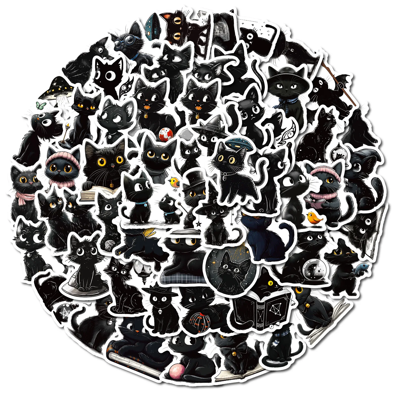56Pcs New Cartoon Black Cat Graffiti Stickers Personalized Cute Funny Black Cat DIY Account Notebook Material Stickers Decor
56Pcs New Cartoon Black Cat Graffiti Stickers Personalized Cute Funny Black Cat DIY Account Notebook Material Stickers Decor
