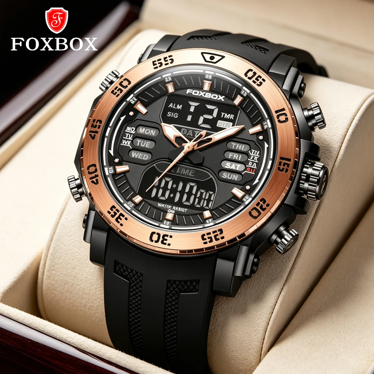 FOXBOX LIGE Fashion Electronic Man Watch Casual Sport Dual Display Quartz Watches for Men Water-Resistant Week Digital Clock New
FOXBOX LIGE Fashion Electronic Man Watch Casual Sport Dual Display Quartz Watches for Men Water-Resistant Week Digital Clock New