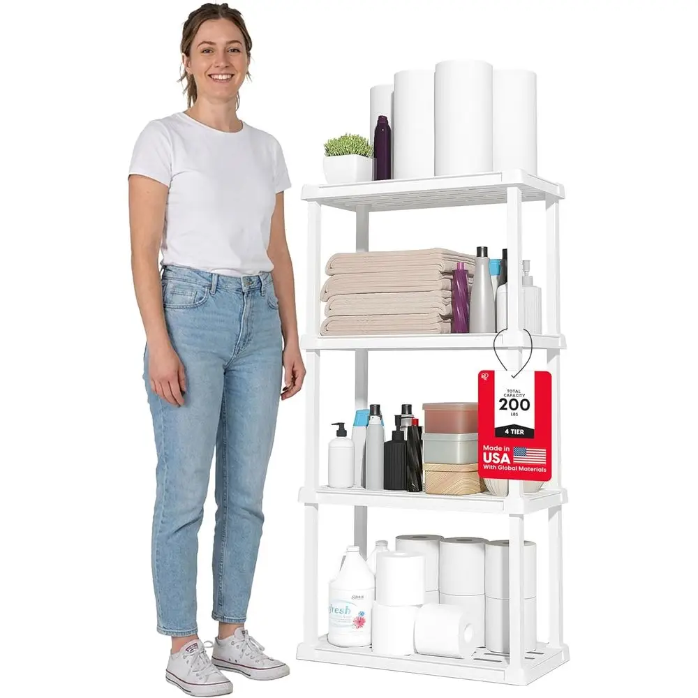 4-Shel Light Duty Plastic Storage Shelves, 200lb Capacity, 48 H x 24 W x 12 D, Medium Unit Storage Organizer for Bathroom, Laund
4-Shel Light Duty Plastic Storage Shelves, 200lb Capacity, 48 H x 24 W x 12 D, Medium Unit Storage Organizer for Bathroom, Laund
