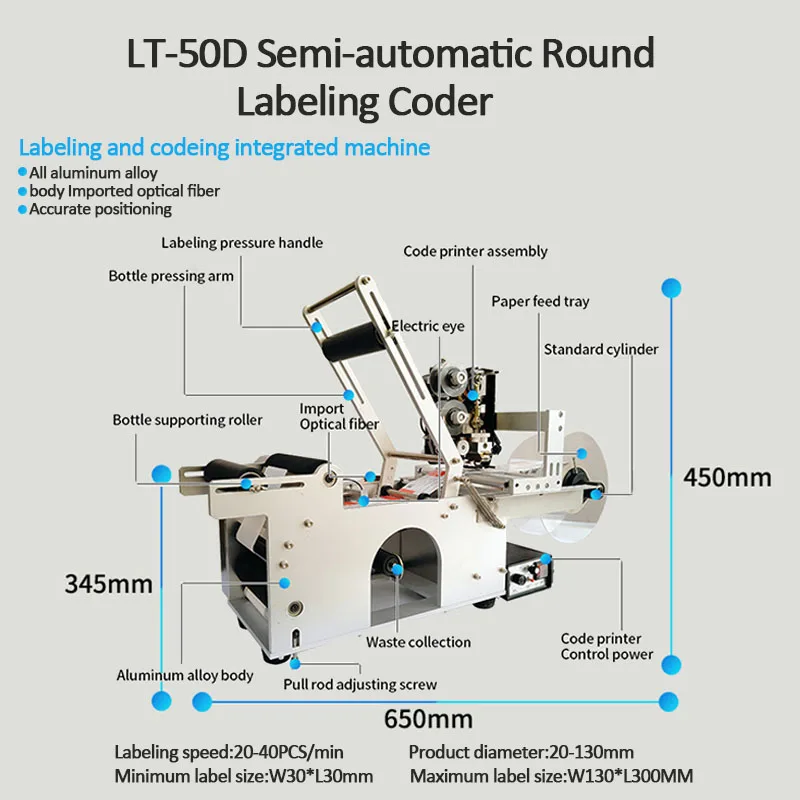 Semi Automatic Self-adhesive Round Bottle Labeling And Coding Machine, Production Date Marking Machine
Semi Automatic Self-adhesive Round Bottle Labeling And Coding Machine, Production Date Marking Machine
