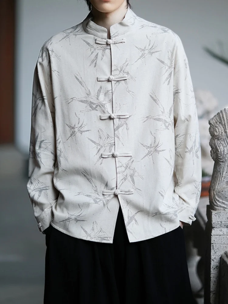 New Chinese Style Long Sleeve Men's Shirt Bamboo Print Loose Fit Autumn Outerwear Button down Breathable Linen Traditional Ha...
New Chinese Style Long Sleeve Men's Shirt Bamboo Print Loose Fit Autumn Outerwear Button down Breathable Linen Traditional Ha...