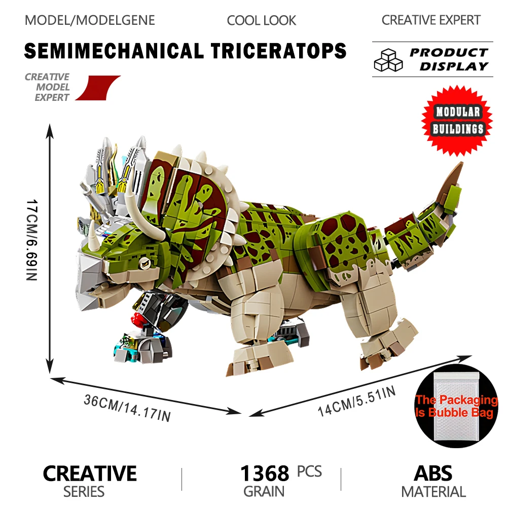 Prehistoric Mechanical Dinosaur Building Blocks Triceratops Particles Bricks Set Movable Joint Assembly Model Adult Collectible
Prehistoric Mechanical Dinosaur Building Blocks Triceratops Particles Bricks Set Movable Joint Assembly Model Adult Collectible